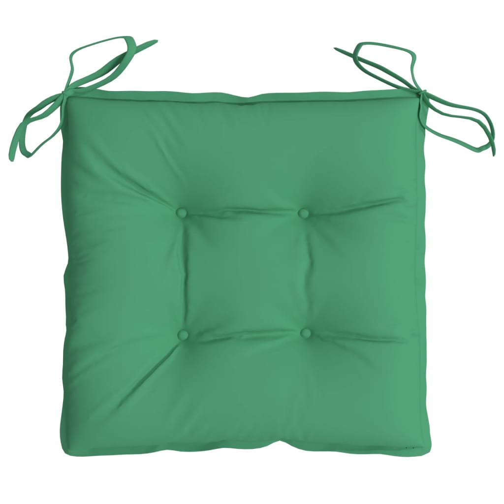 vidaXL Cojines de silla de jardín 4 uds tela verde 40x40x7 cm