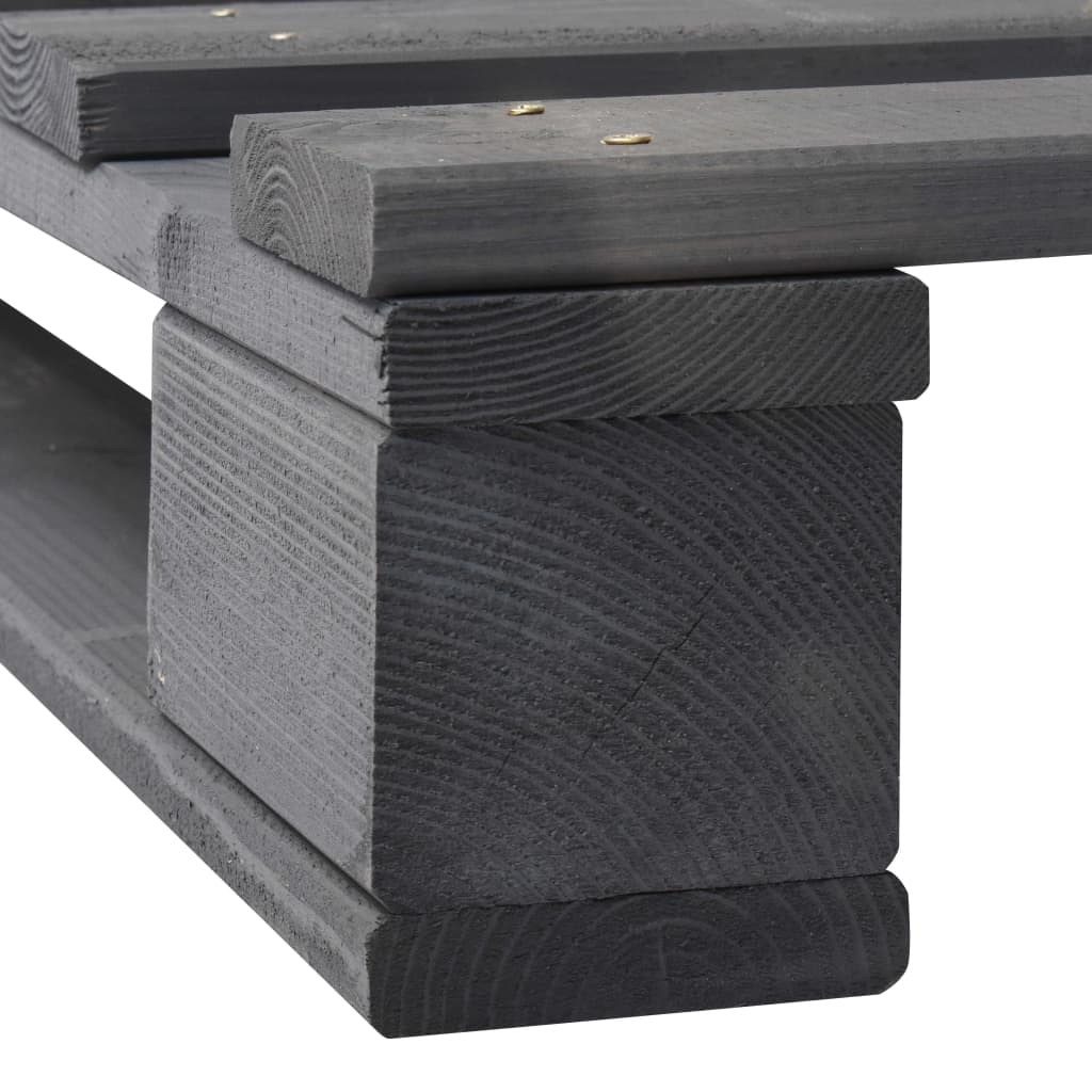 vidaXL Estructura de cama de palés madera maciza pino gris 140x200 cm