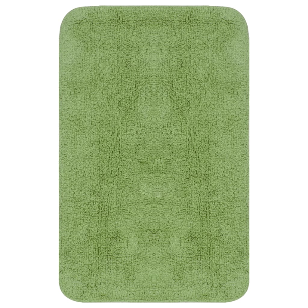 vidaXL Conjunto de alfombrillas de baño de tela 3 piezas verde