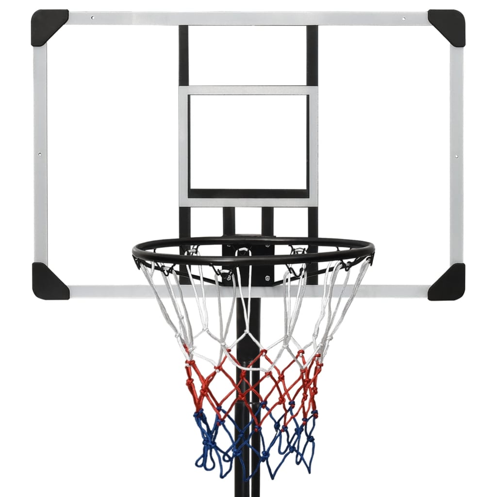 vidaXL Canasta de baloncesto policarbonato transparente 235-305 cm