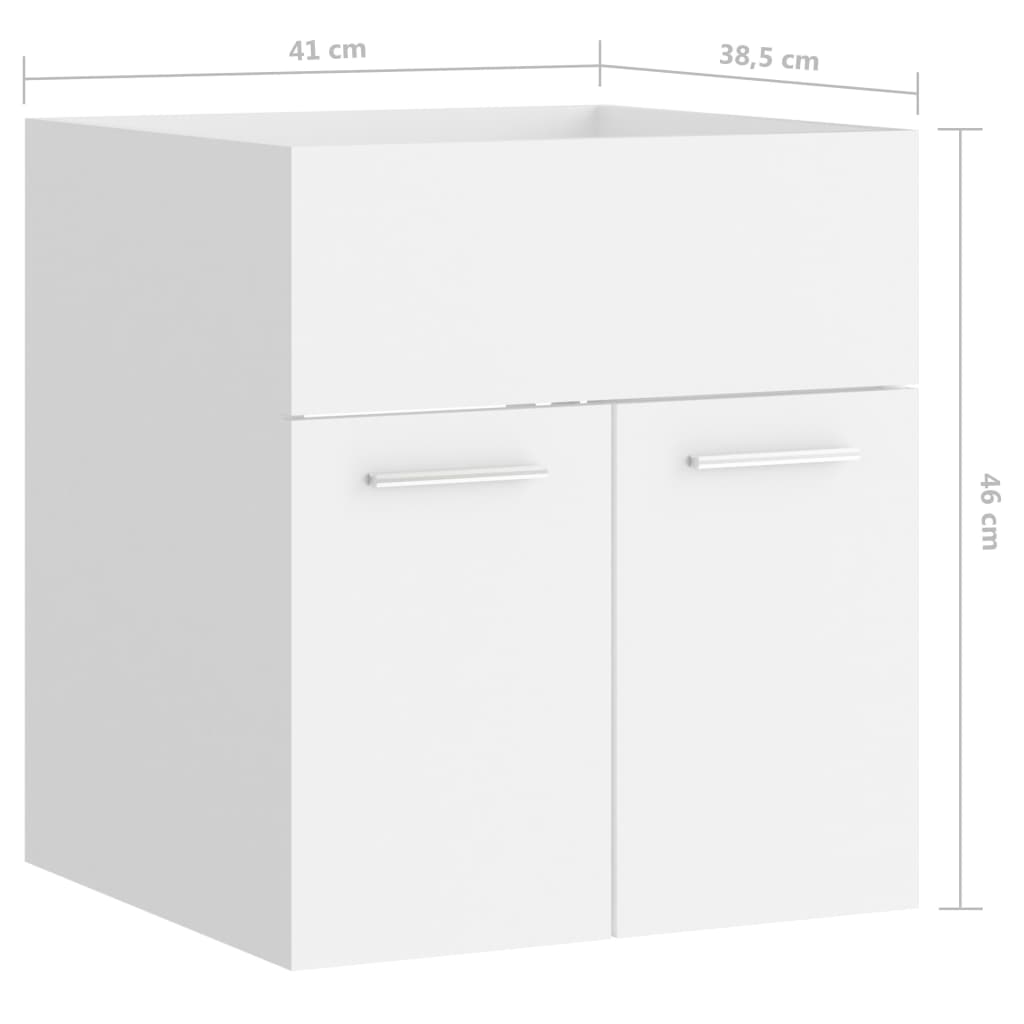 vidaXL Armario para lavabo madera contrachapada blanco 41x38,5x46 cm