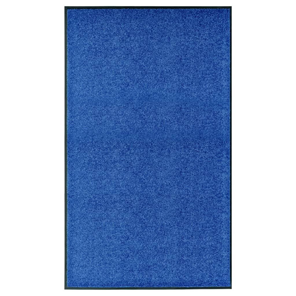 vidaXL Felpudo lavable azul 90x150 cm