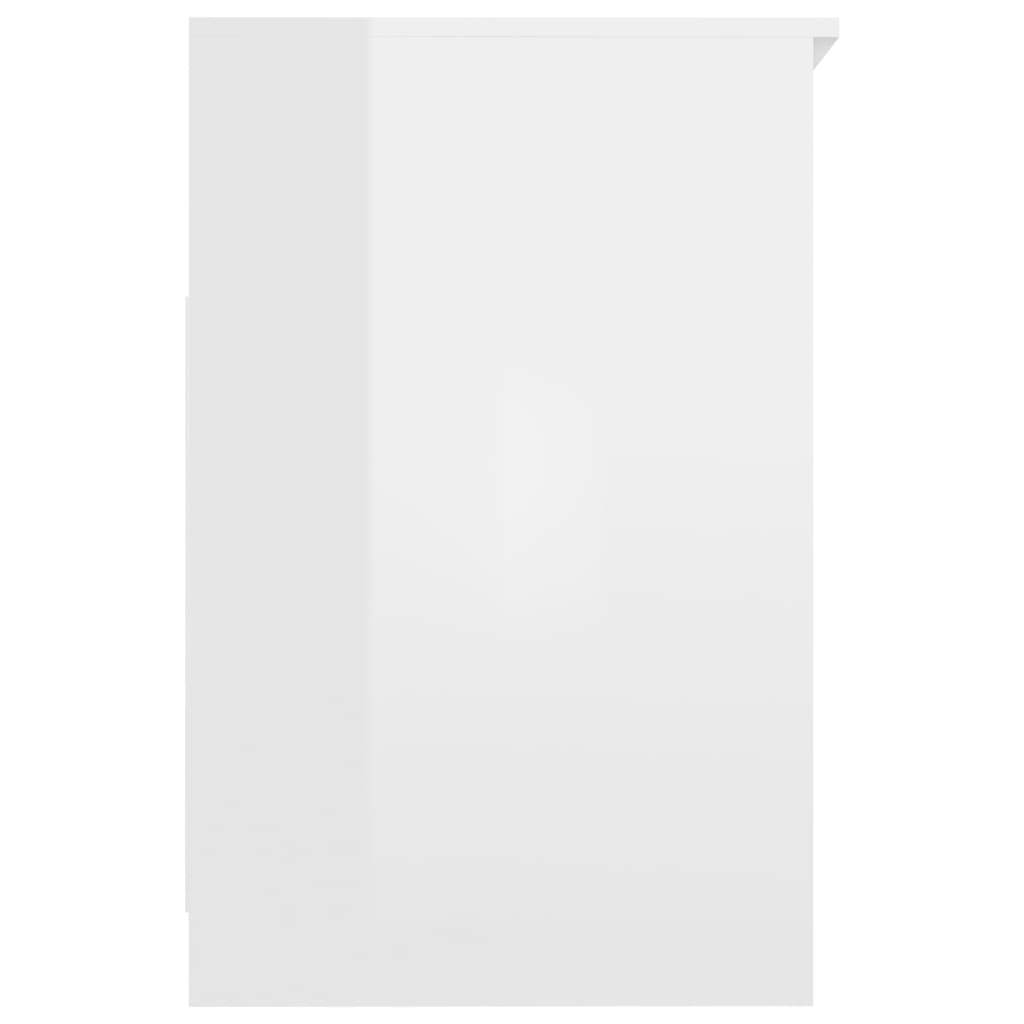 vidaXL Escritorio de madera de ingeniería blanco brillo 140x50x76 cm