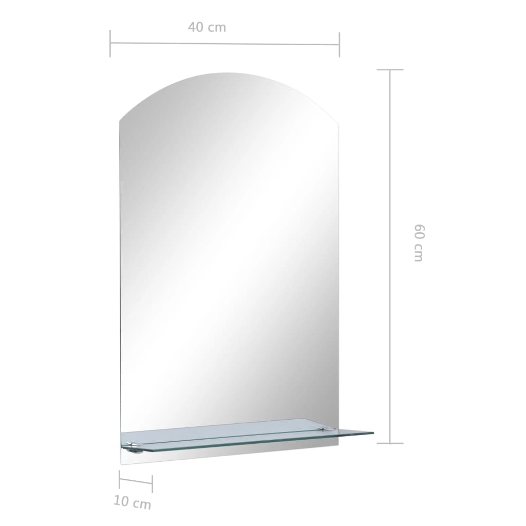 vidaXL Espejo de pared con estante de vidrio templado 40x60 cm