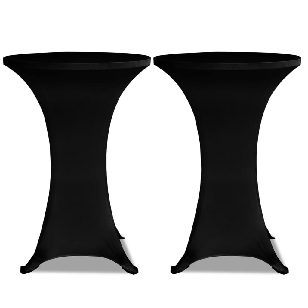 vidaXL Mantel elástico para mesa alta 4 unidades negro Ø80 cm