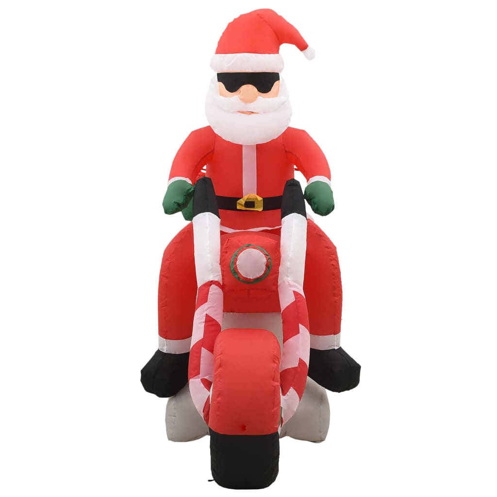 vidaXL Papá Noel inflable navideño en moto LED IP44 160 cm