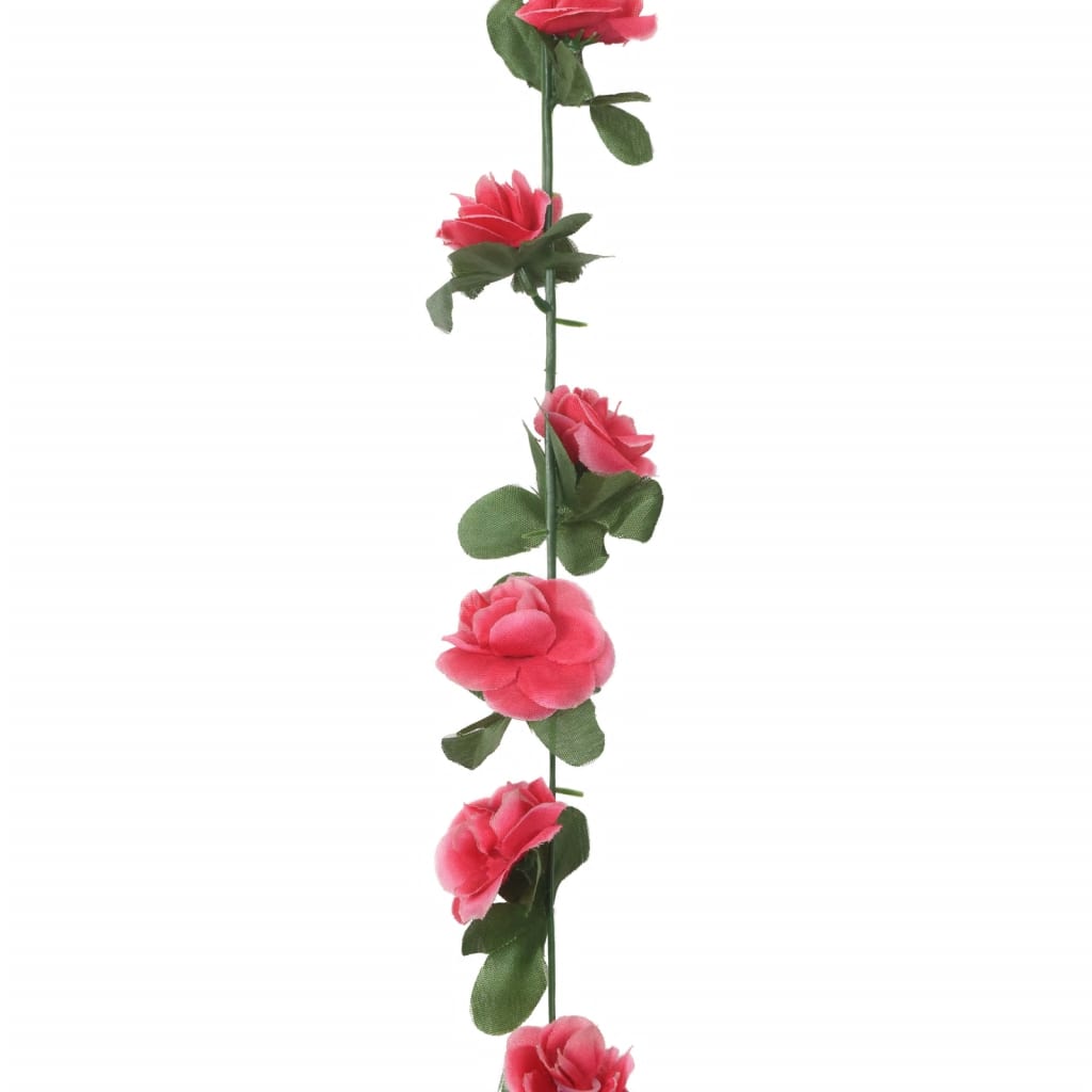 vidaXL Guirnaldas de flores artificiales 6 uds rojo y rosa 250 cm