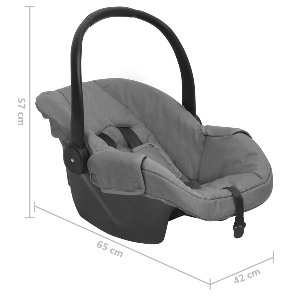 vidaXL Sillita de coche para bebés gris claro 42x65x57 cm
