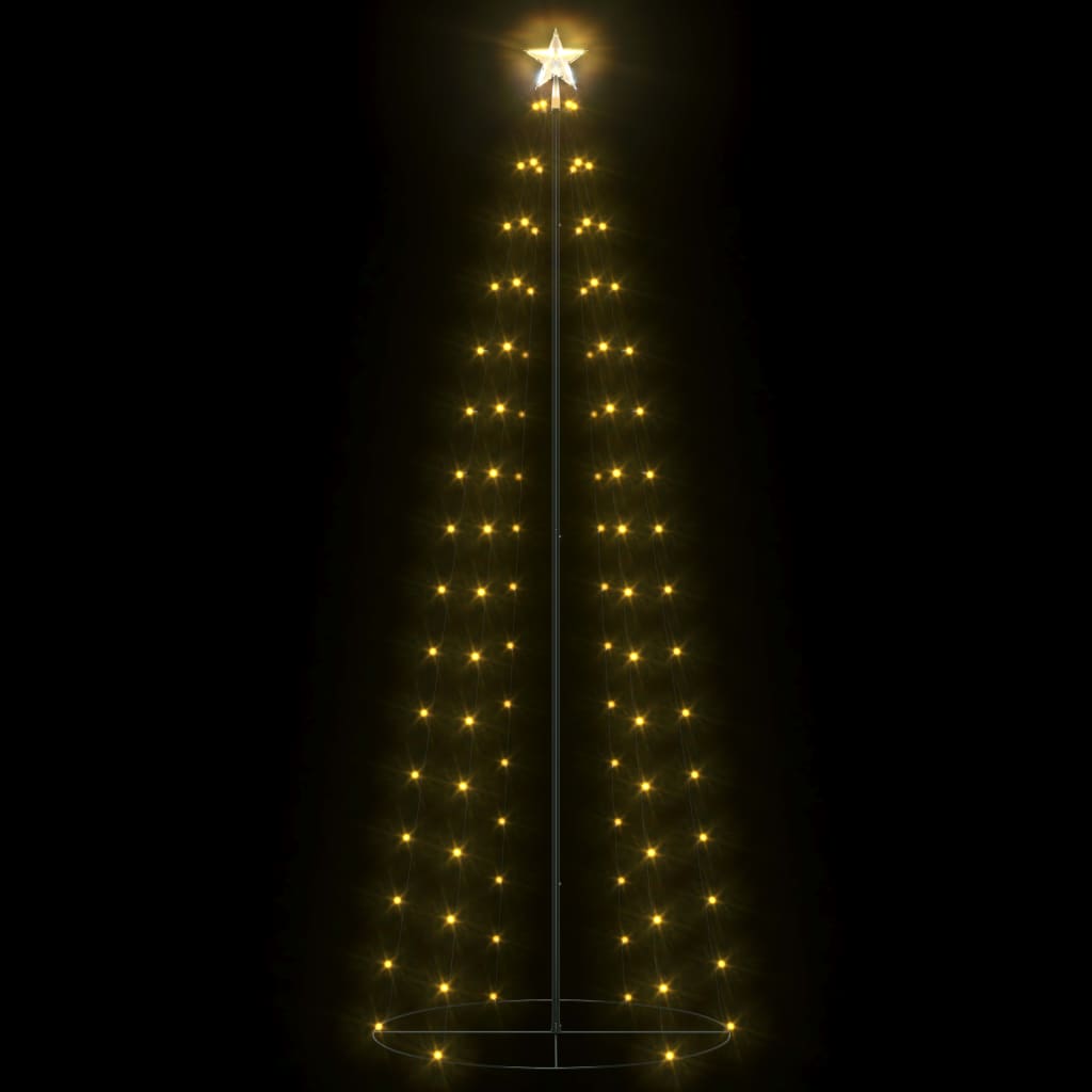 vidaXL Árbol de Navidad forma de cono 100 LED blanco cálido 70x180 cm