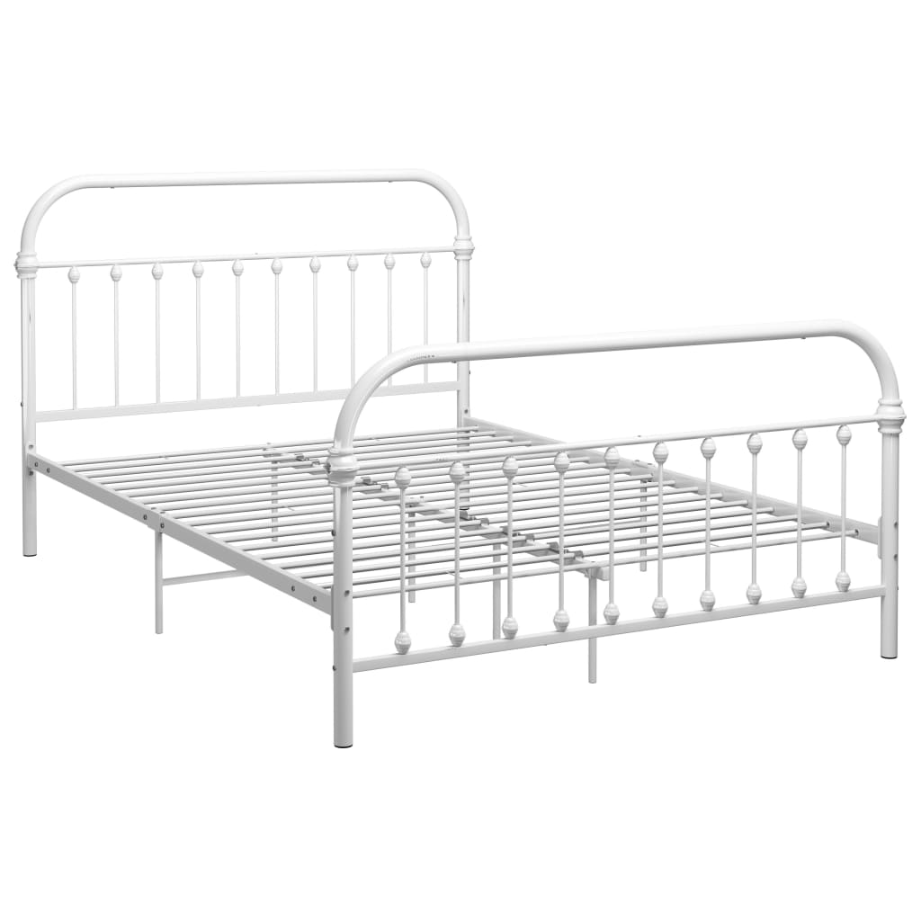 vidaXL Estructura de cama de metal blanco 140x200 cm
