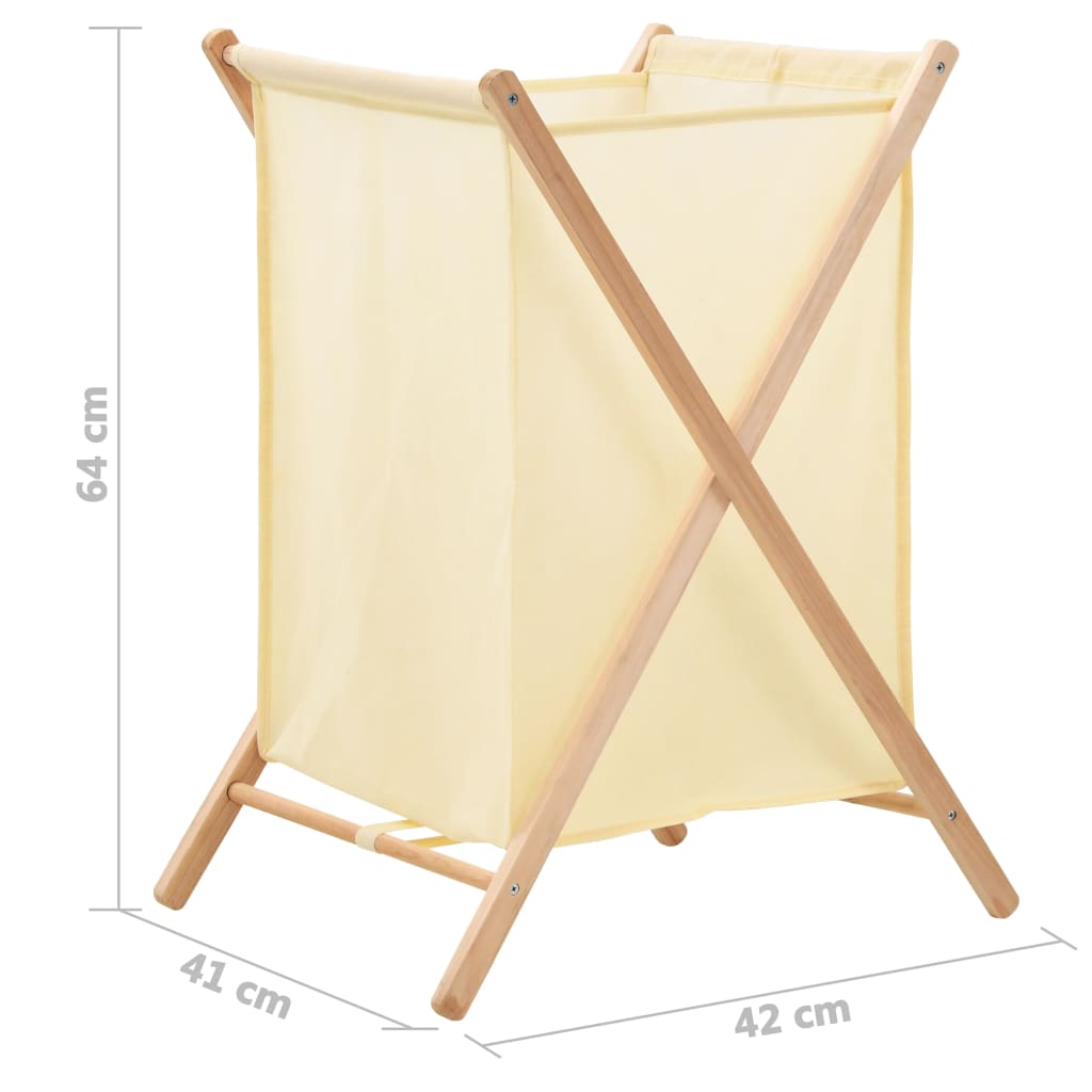 vidaXL Cesto de ropa sucia madera de cedro y tela beige 42x41x64 cm