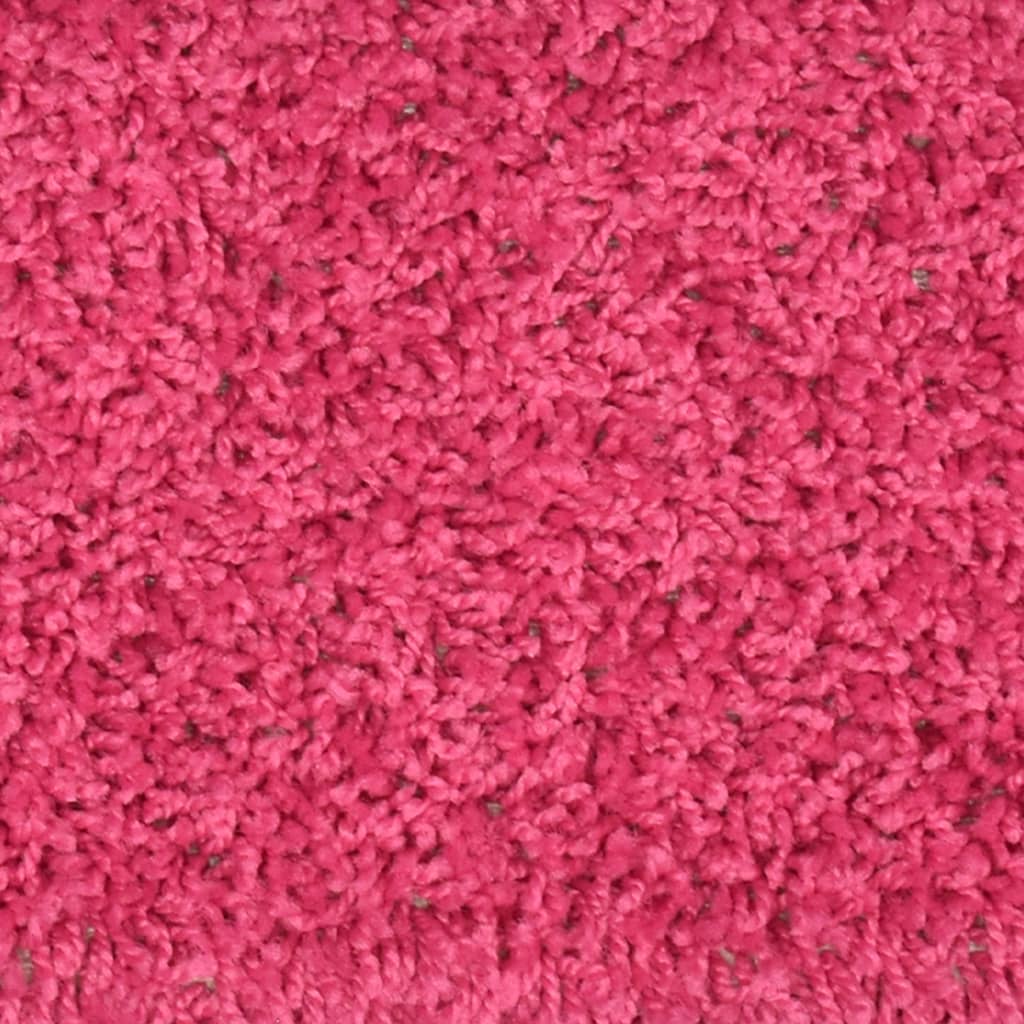 vidaXL Alfombras de peldaños de escalera 15 uds rosa 65x21x4 cm