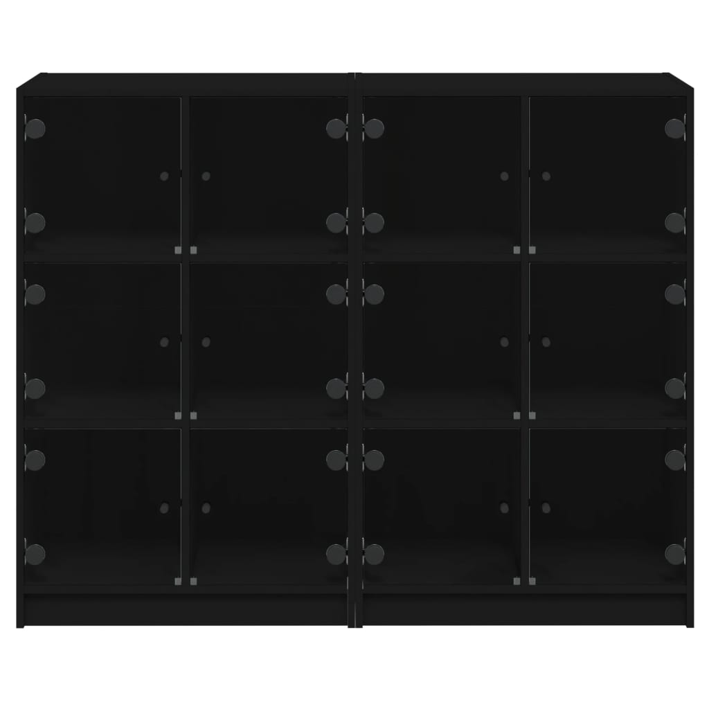 vidaXL Estantería con puertas madera de ingeniería negro 136x37x109 cm
