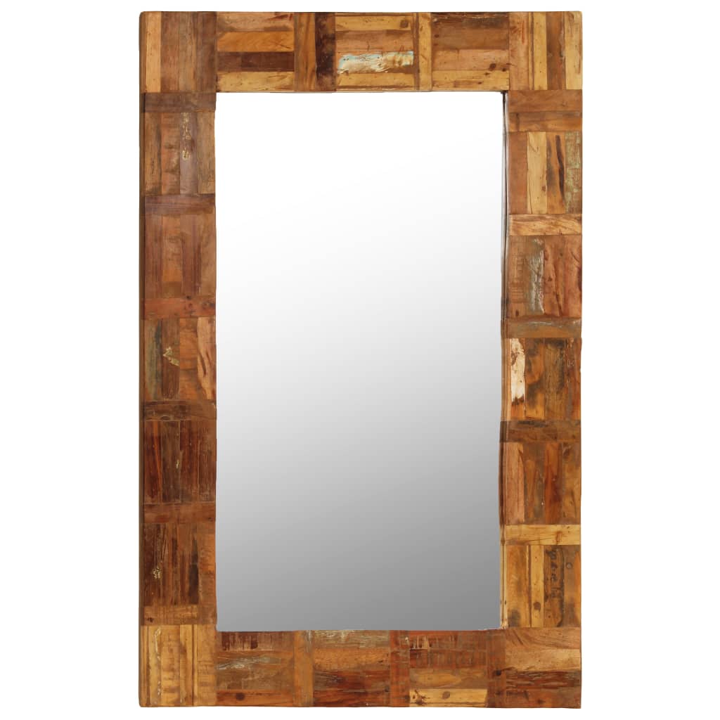 vidaXL Espejo de pared de madera maciza reciclada 60x90 cm