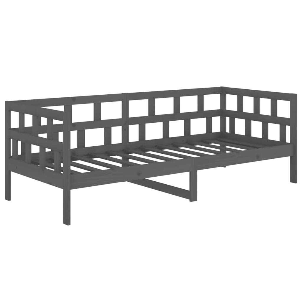 vidaXL Sofá cama madera maciza de pino gris 80x200 cm