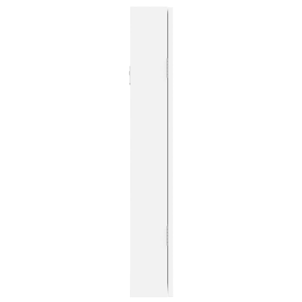 vidaXL Espejo con joyero de pared blanco 37,5x10x67 cm