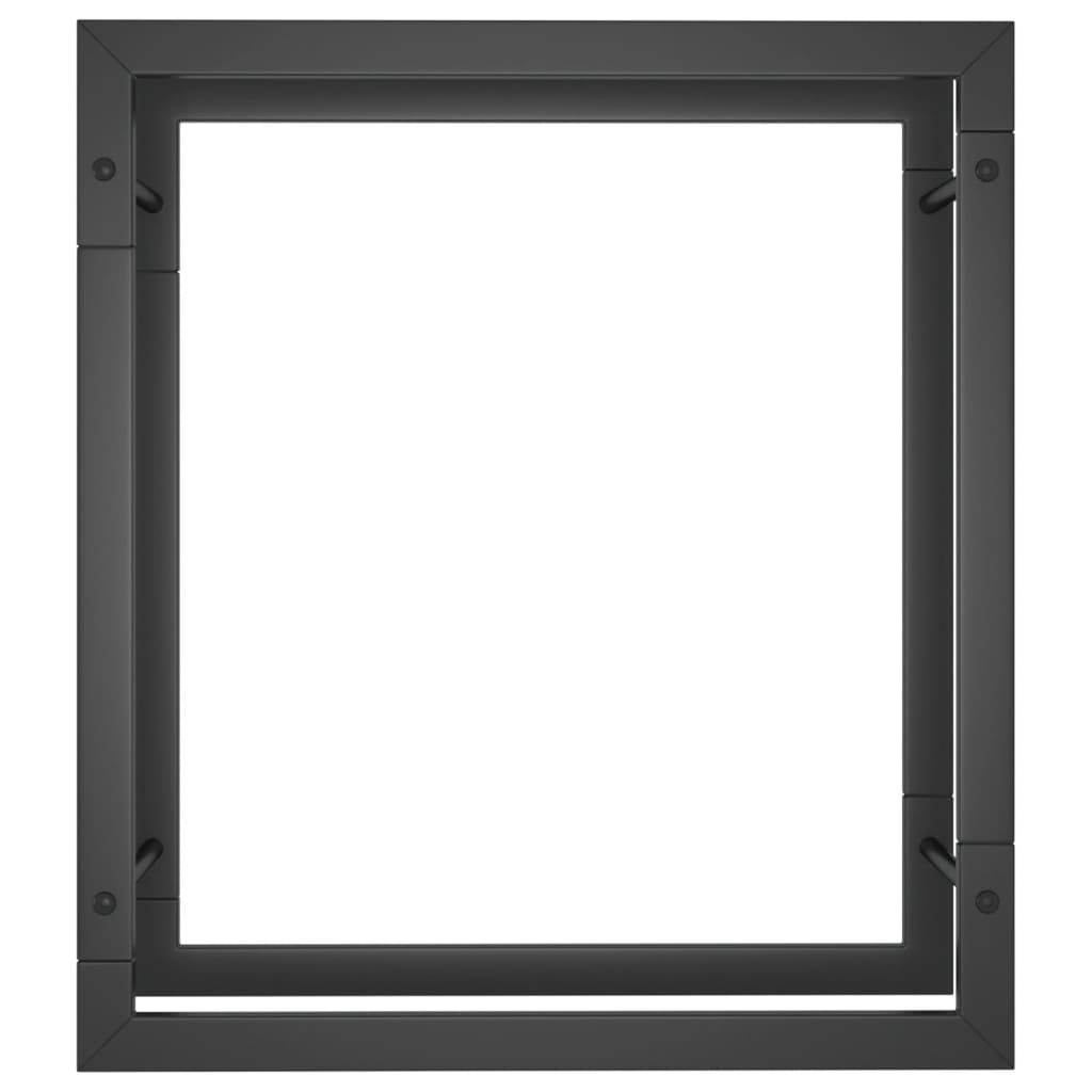 vidaXL Leñero de acero negro mate 50x28x56 cm