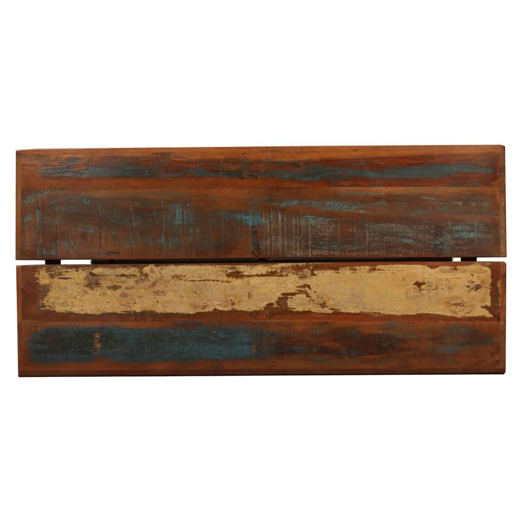 vidaXL Set muebles de bar 7 pzas madera maciza reciclada cuero genuino