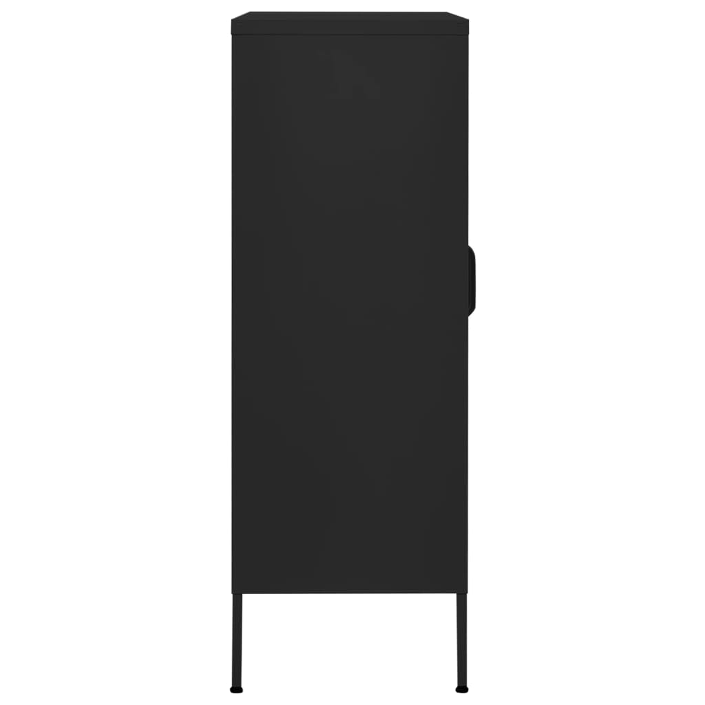 vidaXL Armario de almacenamiento acero negro 80x35x101,5 cm