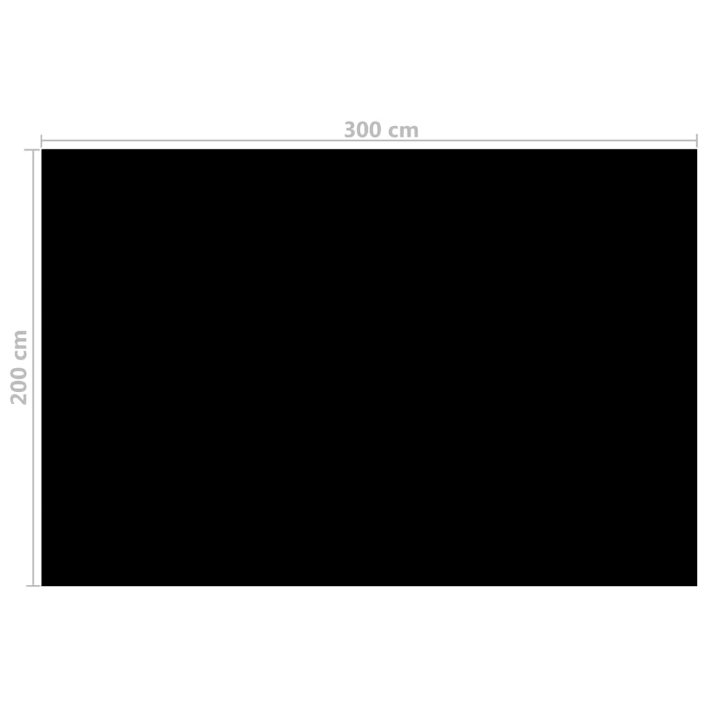 vidaXL Cubierta de piscina PE negro 300x200 cm