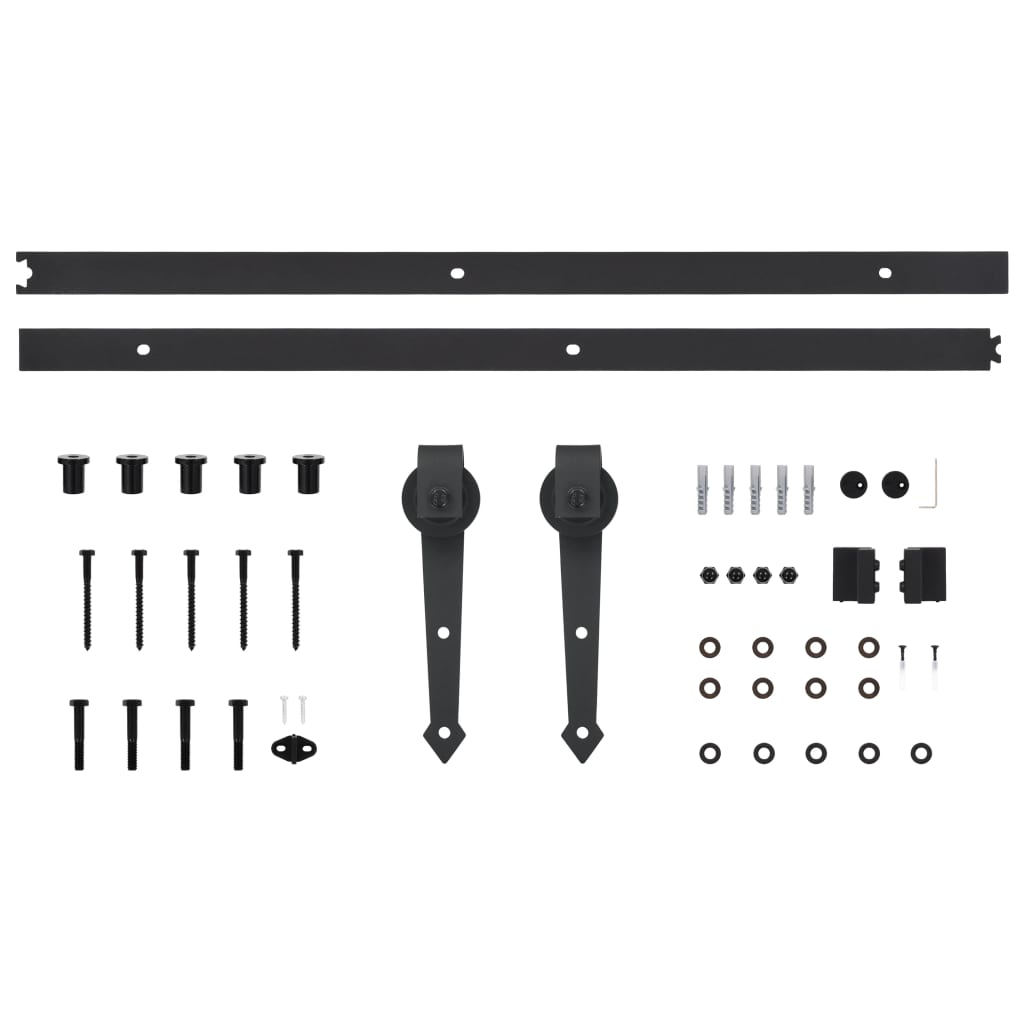 vidaXL Kit de herrajes para puertas correderas SKIEN acero negro 200cm