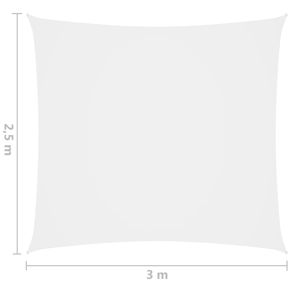 vidaXL Toldo de vela rectangular tela Oxford blanco 2,5x3 m