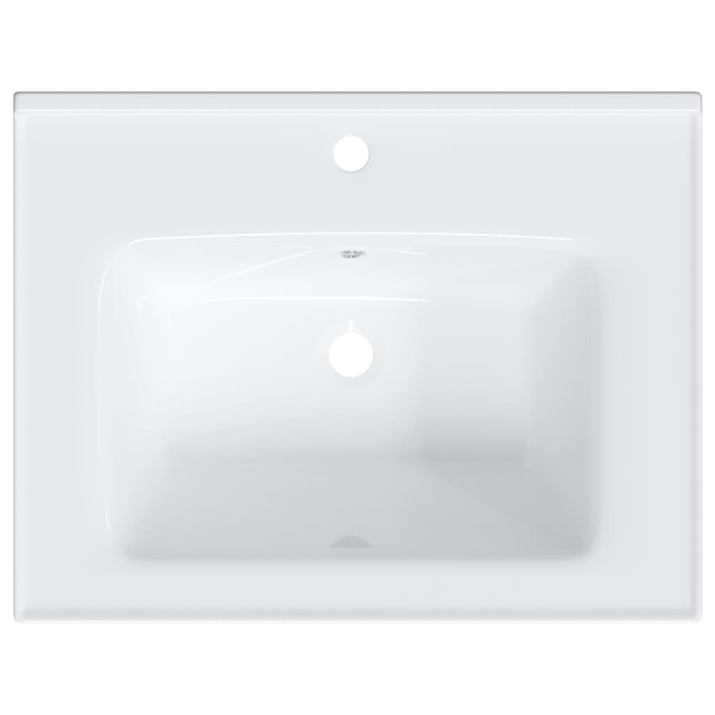 vidaXL Lavabo de baño rectangular cerámica blanco 61x48x19,5 cm