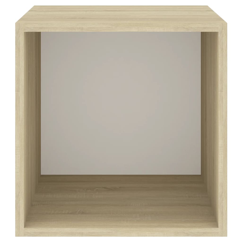 vidaXL Armario de pared 2 uds madera blanco y roble sonoma 37x37x37 cm