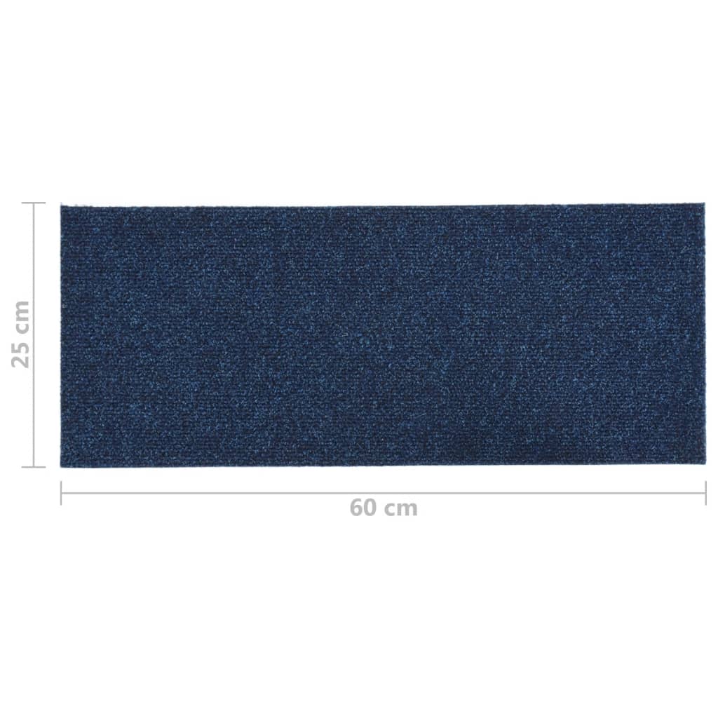 vidaXL Alfombrilla autoadhesiva escalera 15 uds azul 60x25 cm