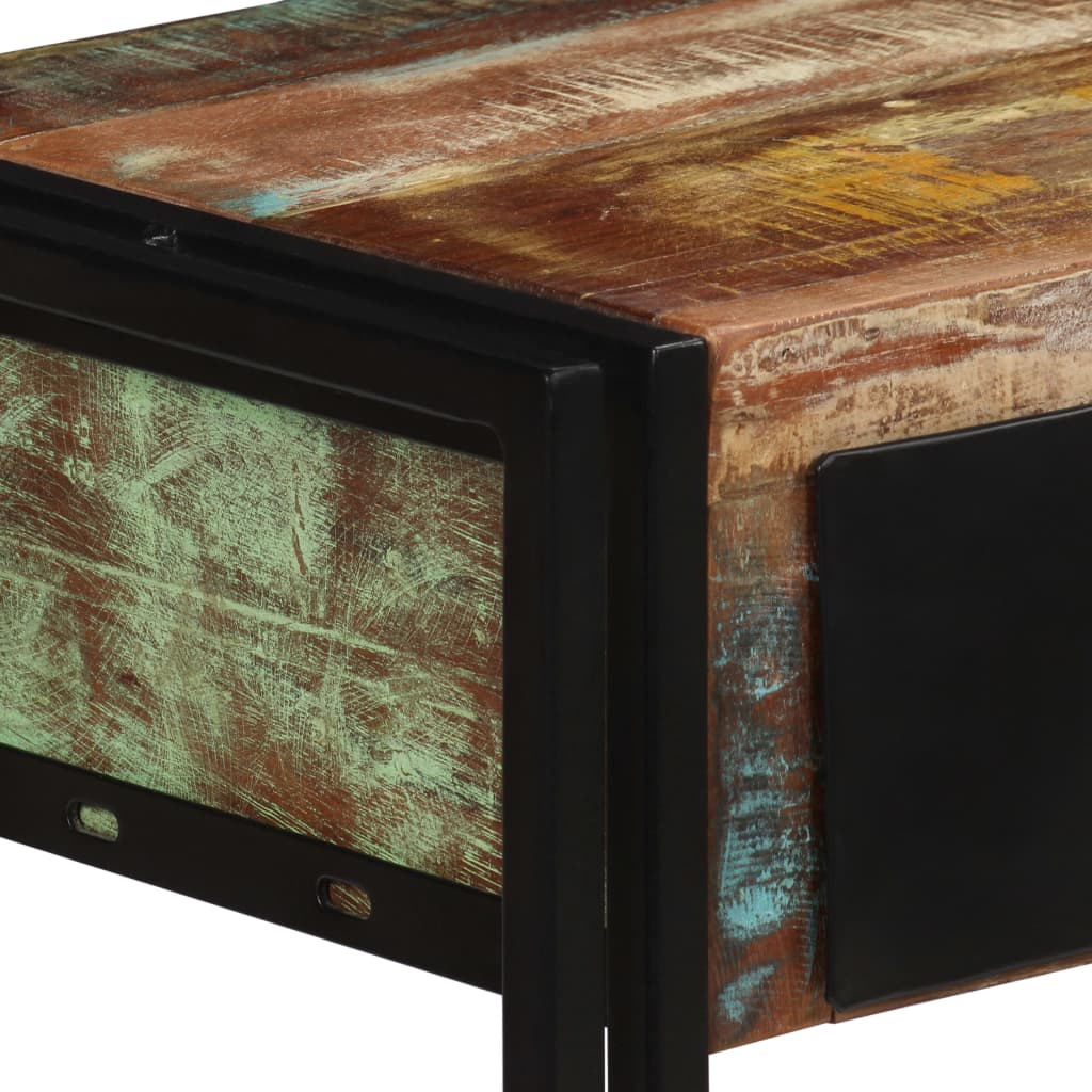 vidaXL Mesa consola de madera maciza reciclada 120x30x76 cm