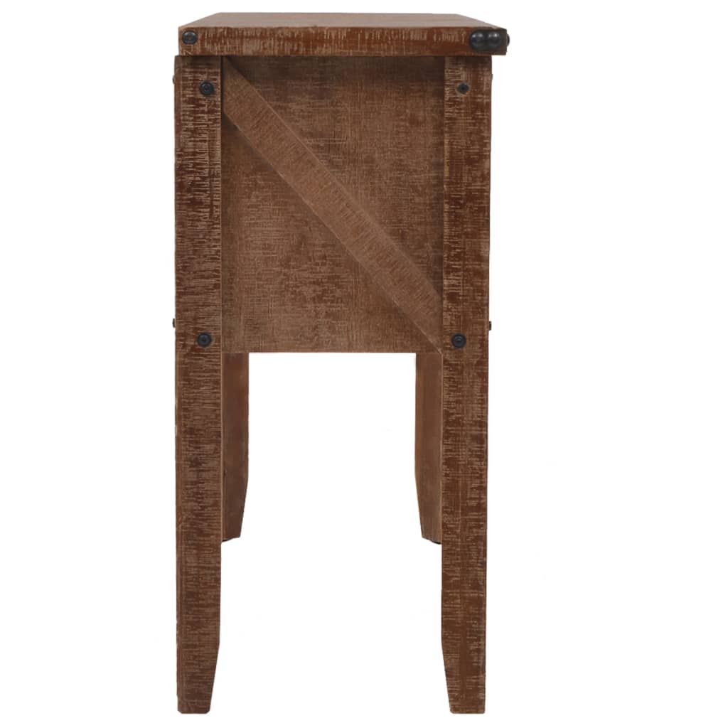 vidaXL Mesa consola de madera de abeto maciza marrón 131x35,5x75 cm