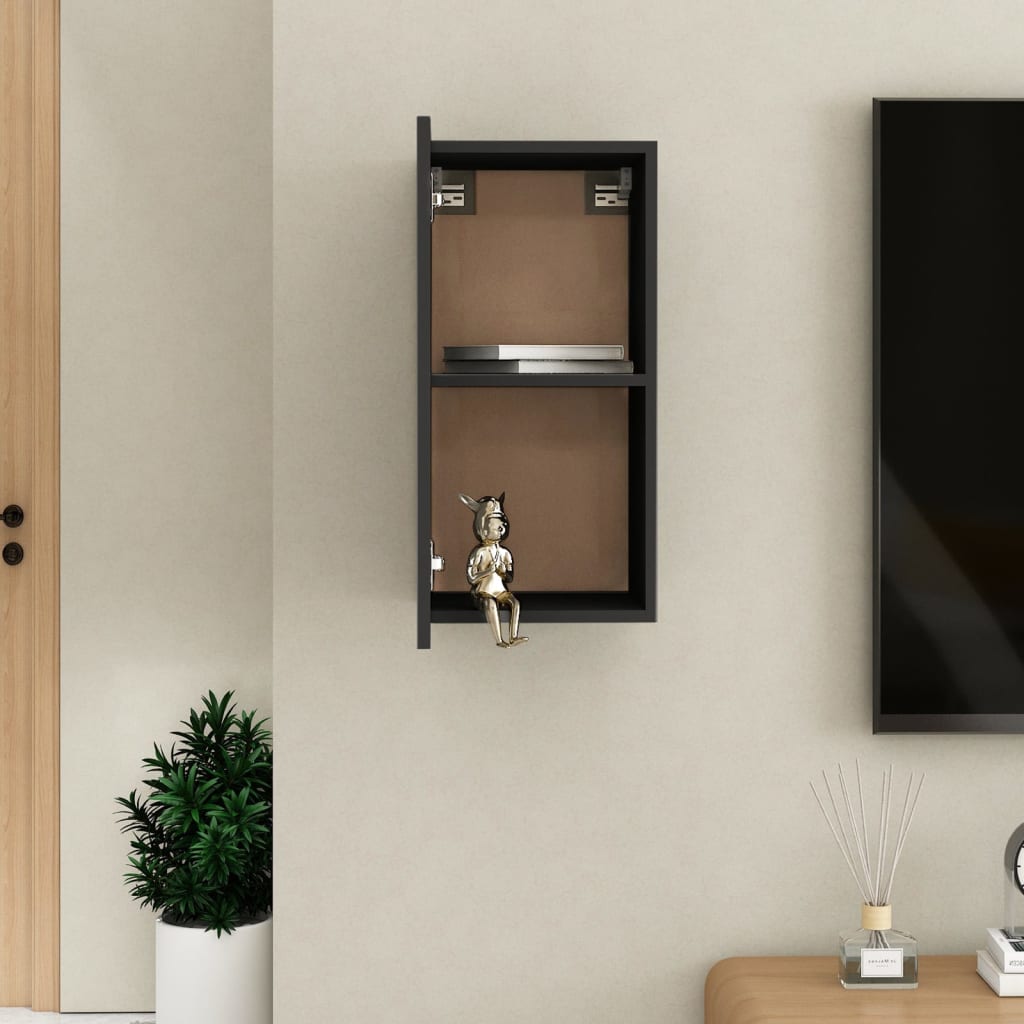 vidaXL Mueble para TV de madera contrachapada negro 30,5x30x60 cm