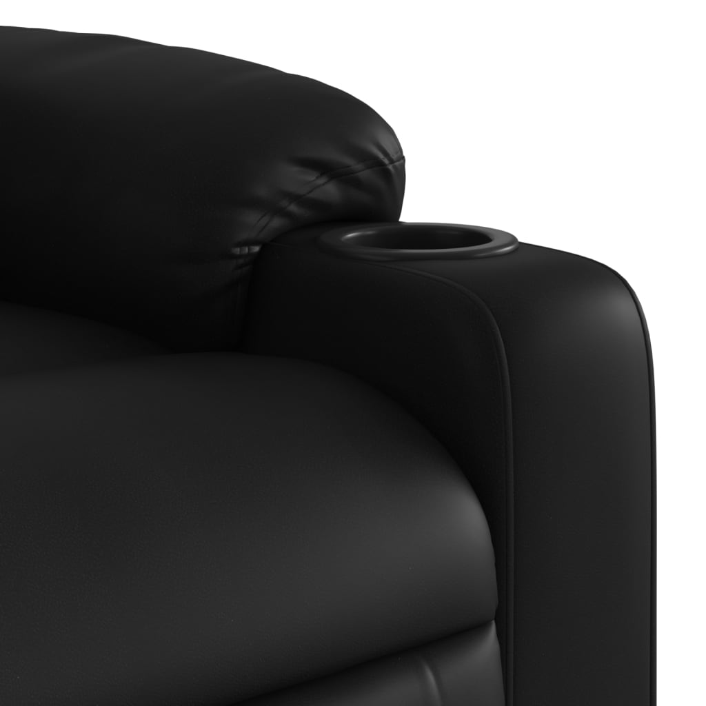 vidaXL Sillón reclinable elevable eléctrico de cuero sintético negro