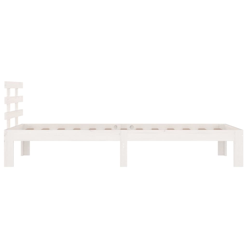 vidaXL Estructura de cama individual madera maciza blanco 90x190 cm