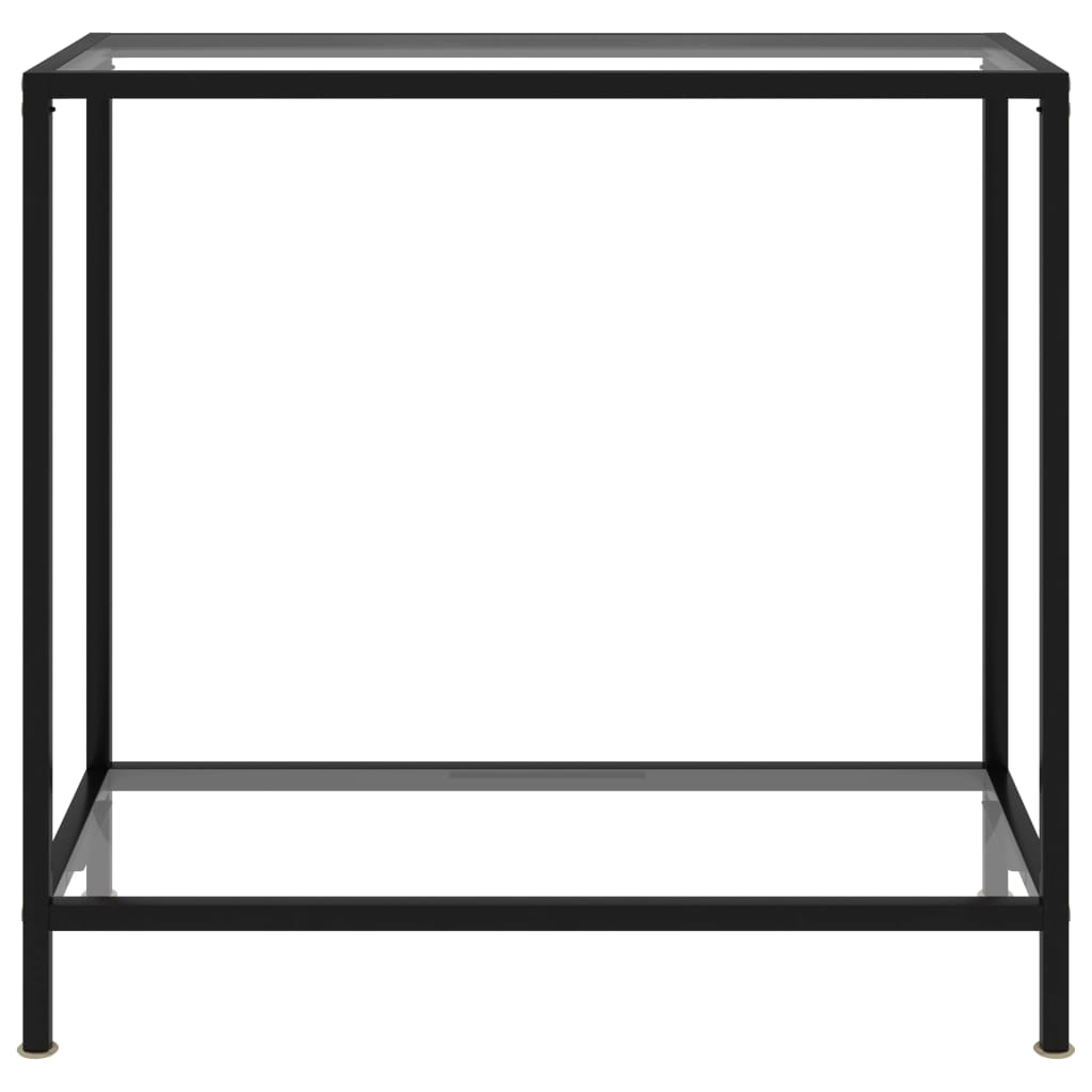 vidaXL Mesa de consola transparente vidrio templado 80x35x75 cm