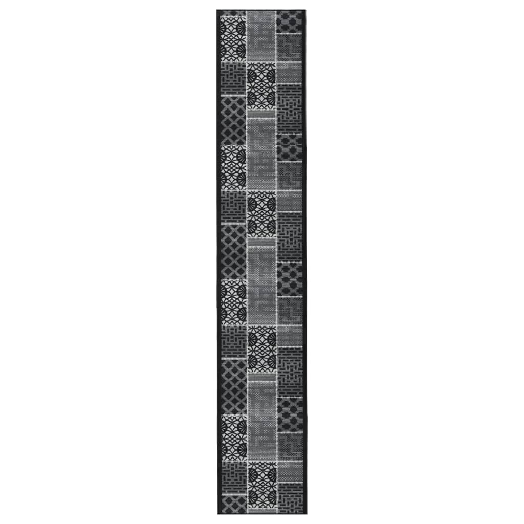 vidaXL Alfombra de pasillo negro 80x600 cm
