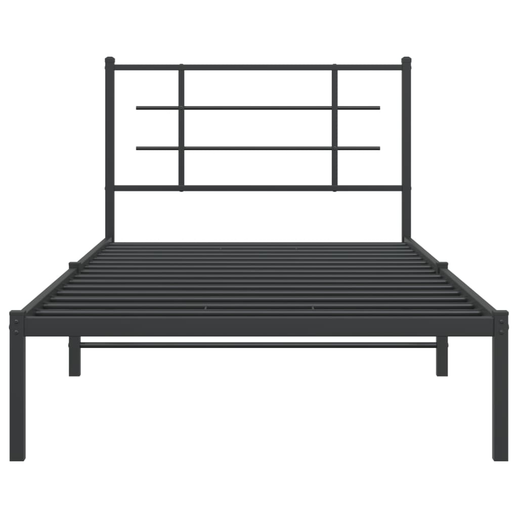 vidaXL Estructura de cama con cabecero metal negro 100x200 cm