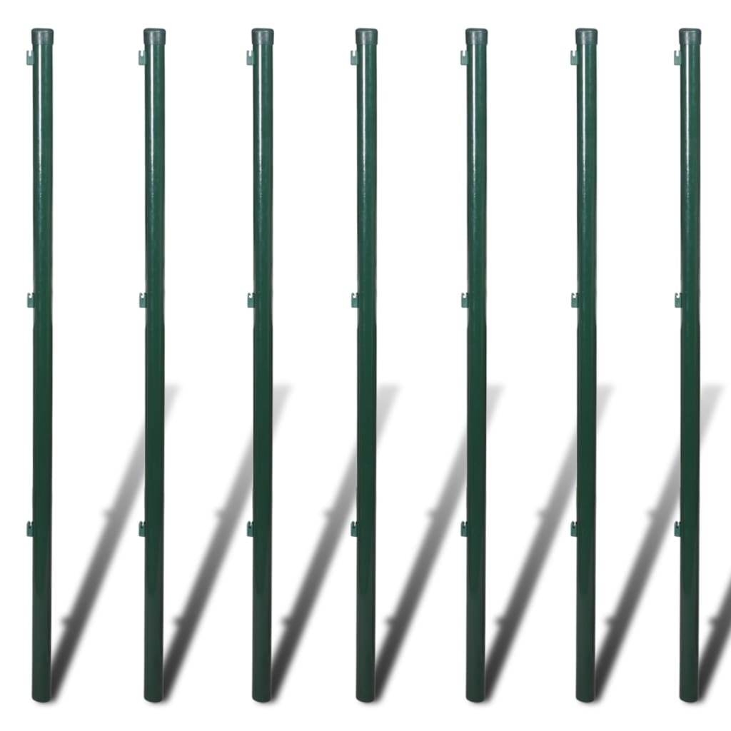 vidaXL Valla de tela metálica y postes acero verde 1,5x15 m