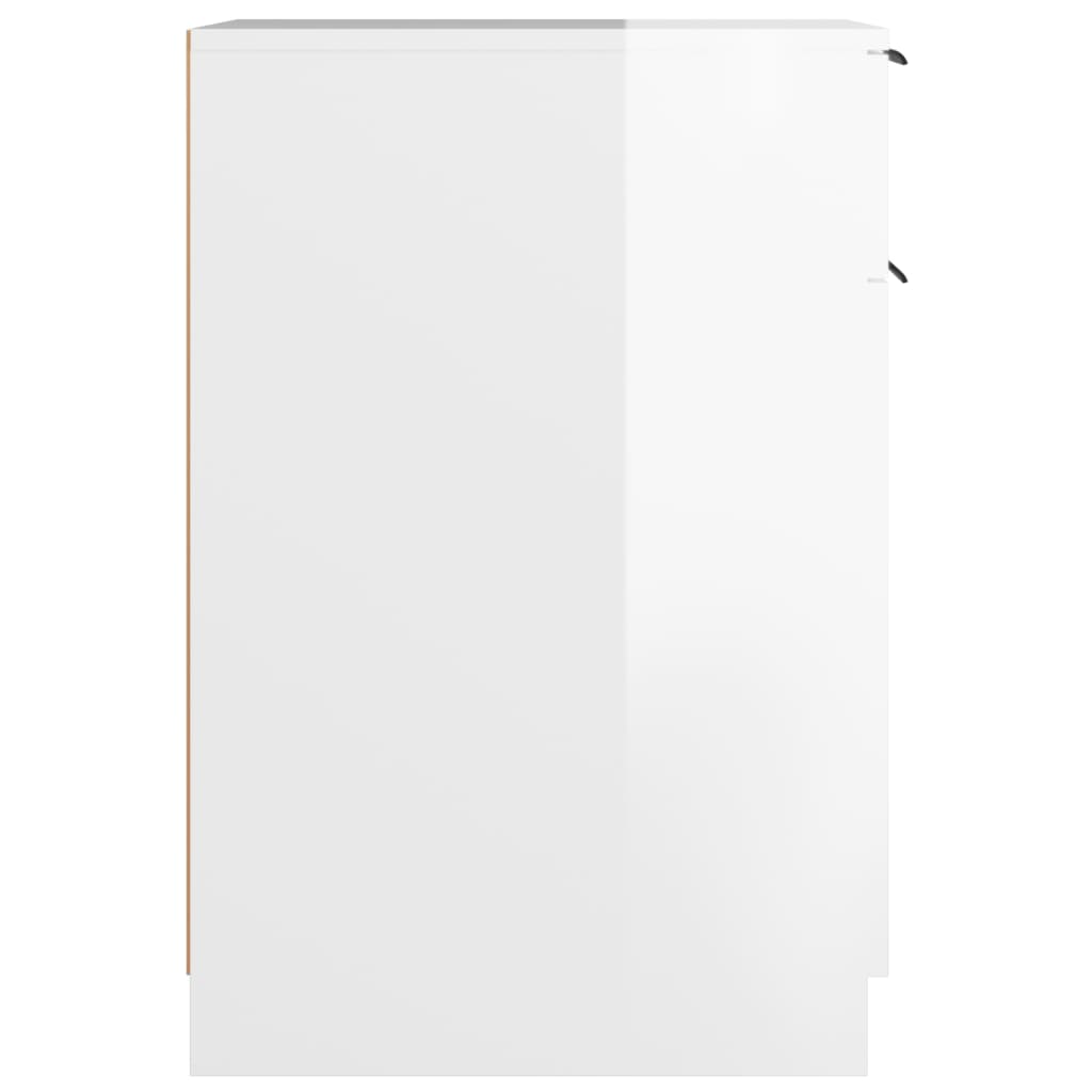vidaXL Armario de escritorio contrachapada blanco brillo 33,5x50x75 cm