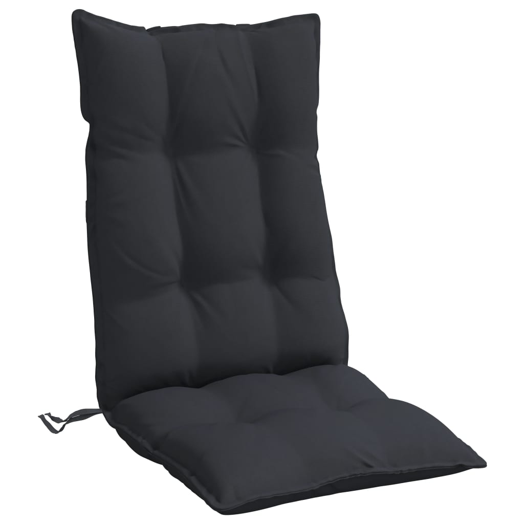 vidaXL Cojines de silla con respaldo alto 2 uds tela Oxford negro