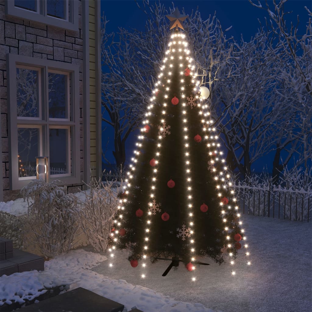 vidaXL Red de luces de árbol de Navidad 300 LEDs blanco frío 300 cm
