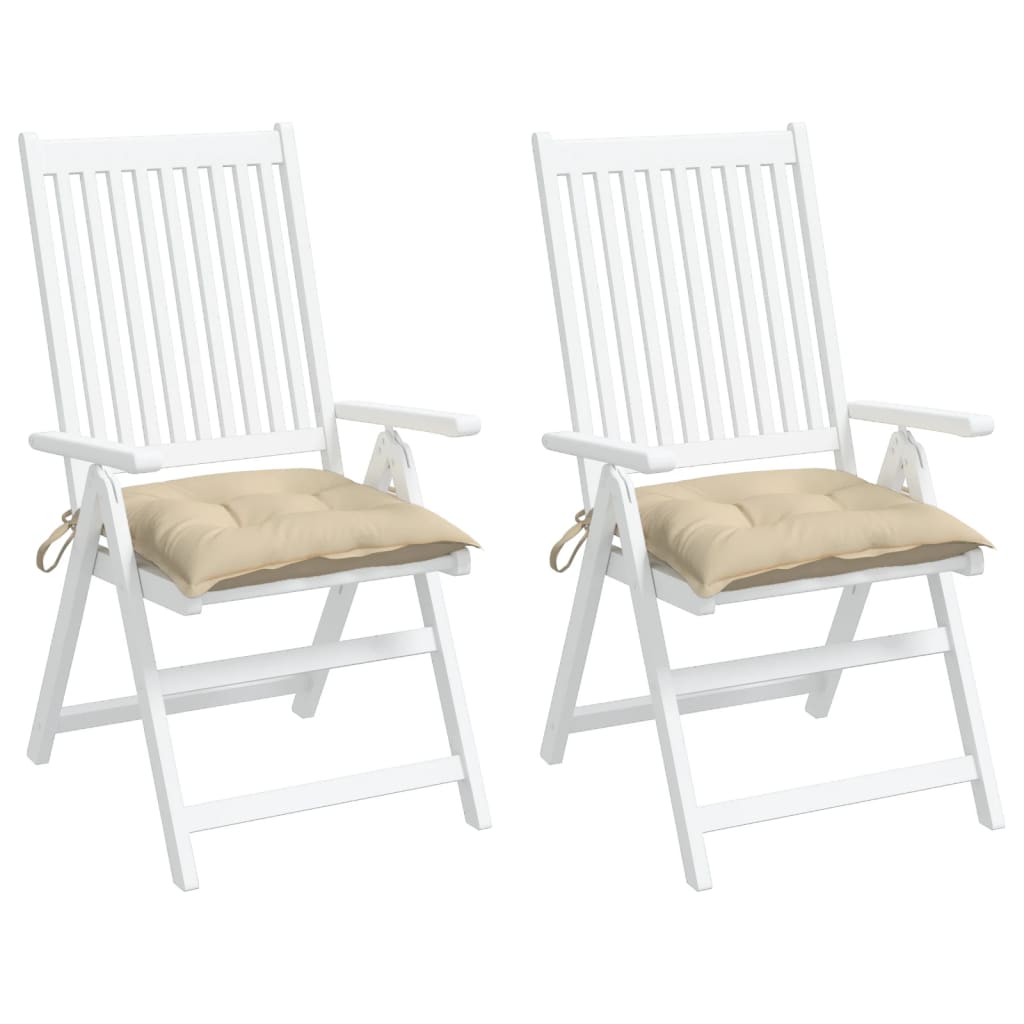 vidaXL Cojines de silla de jardín 2 uds tela Oxford beige 50x50x7 cm