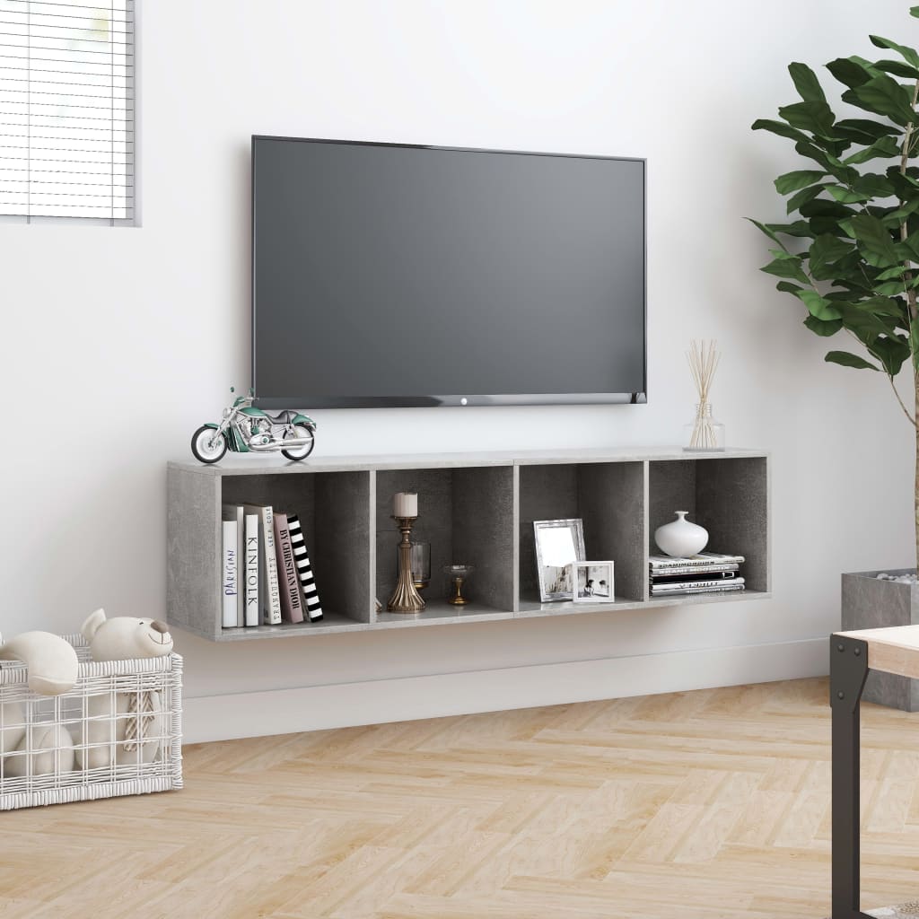 vidaXL Estantería/mueble para TV gris hormigón 143x30x36 cm