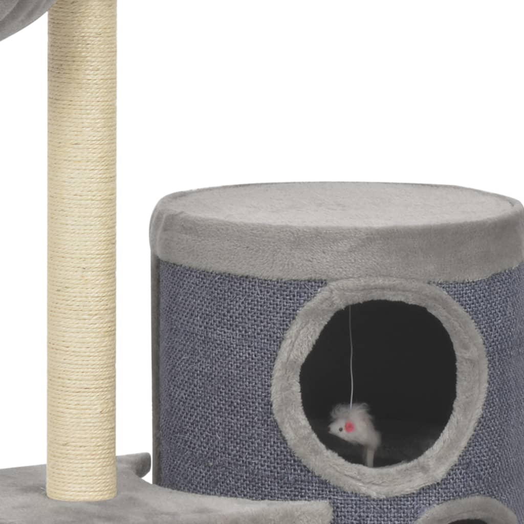 vidaXL Rascador para gatos con postes de sisal gris 148 cm