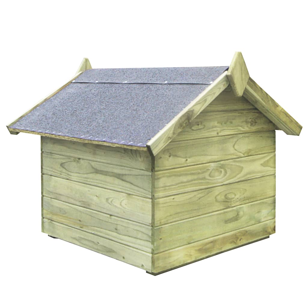 vidaXL Casa de perro de jardín tejado abierto madera pino impregnada