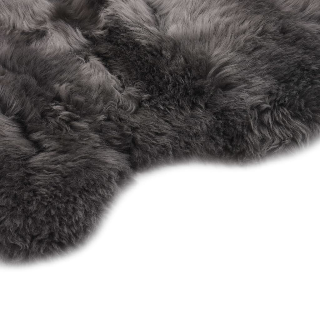 vidaXL Alfombra de piel de oveja gris claro 60x180 cm