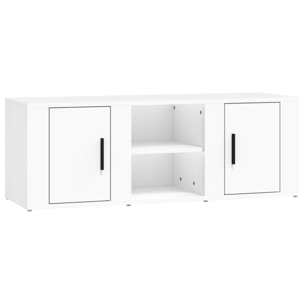 vidaXL Mueble para TV madera contrachapada blanco 100x31,5x35 cm