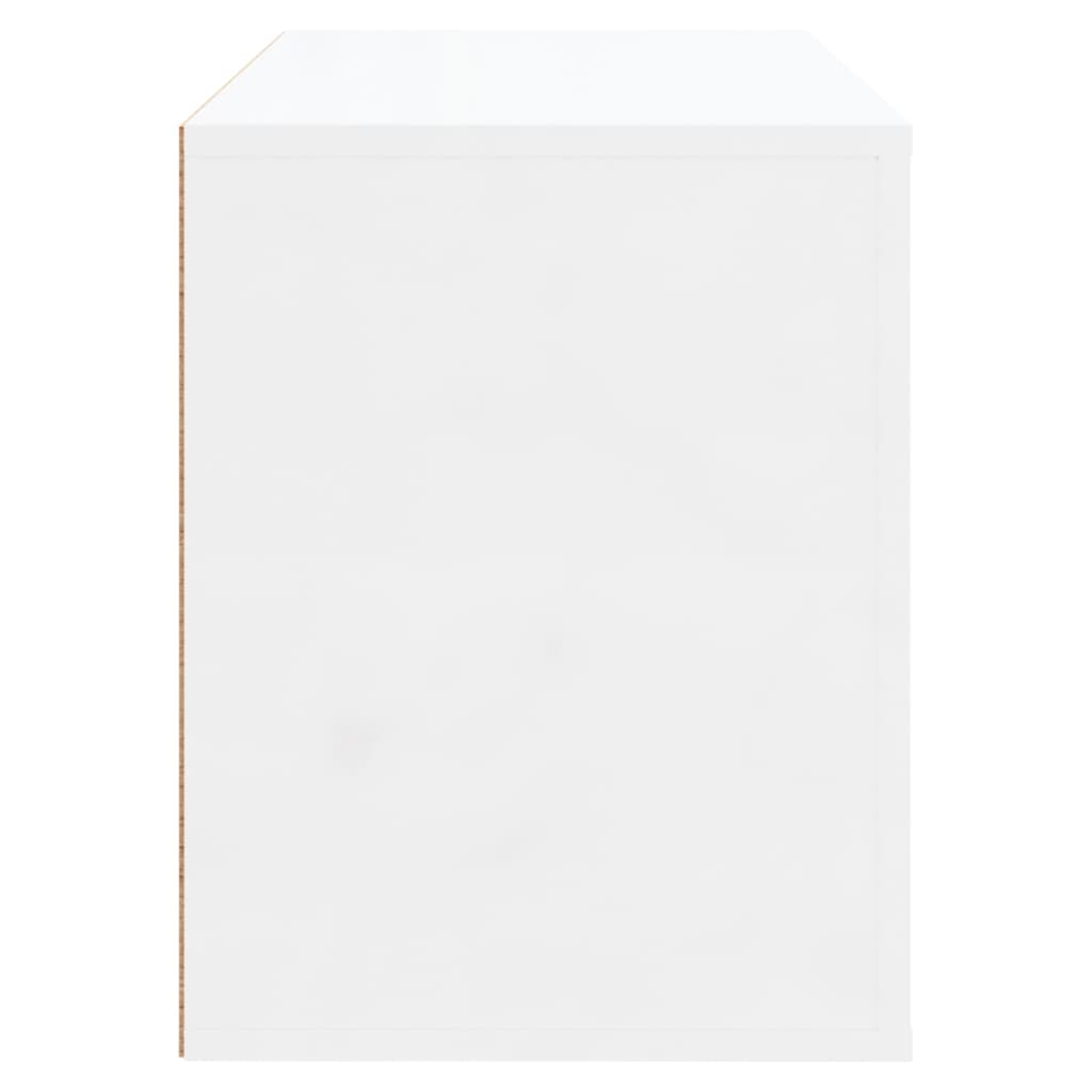 vidaXL Mueble zapatero madera contrachapada blanco brillo 80x35x45 cm