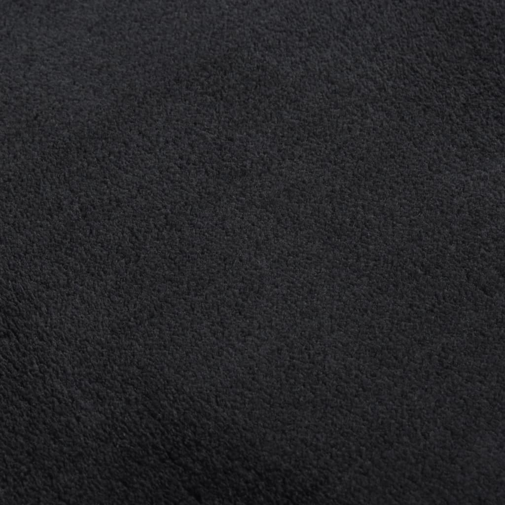vidaXL Alfombra peluda antideslizante lavable negro 200x290 cm
