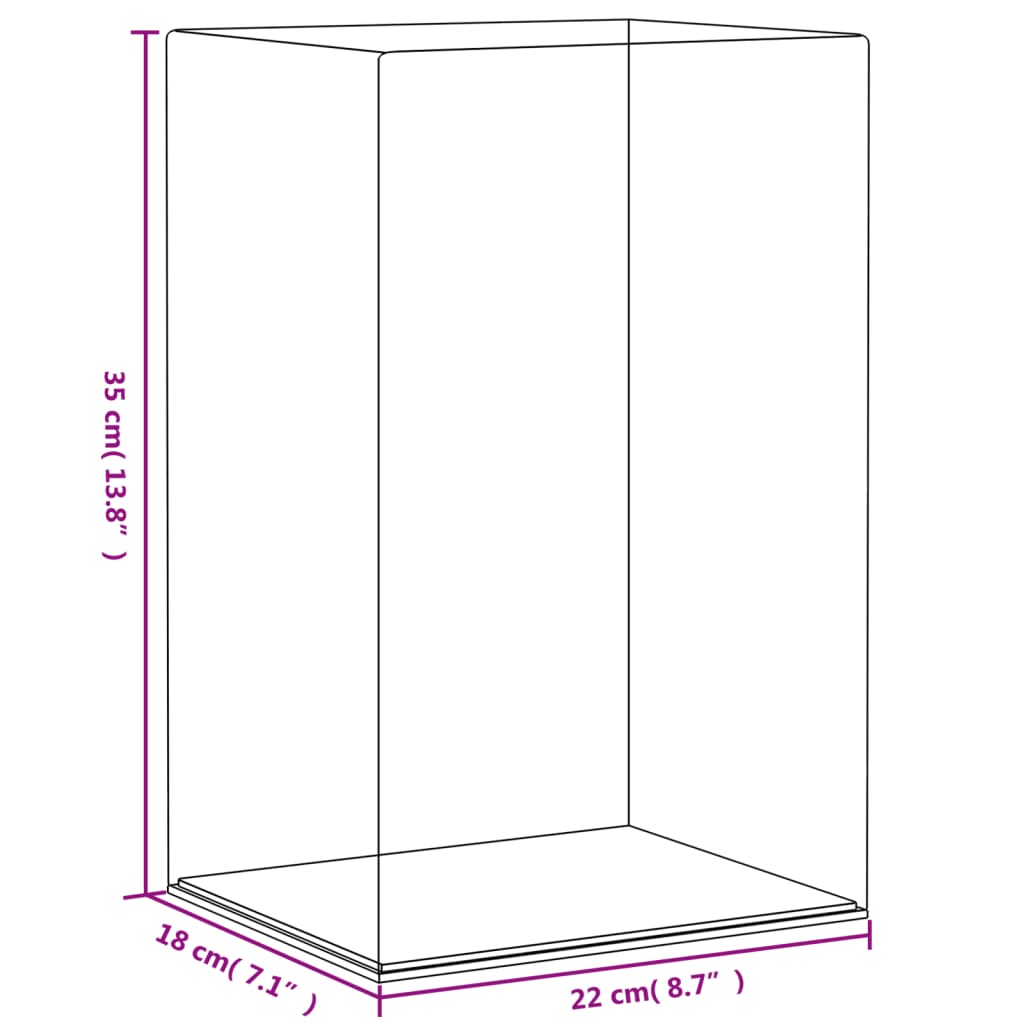 vidaXL Caja de exposición acrílico transparente 22x18x35 cm